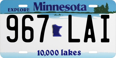 MN license plate 967LAI