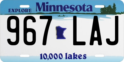 MN license plate 967LAJ