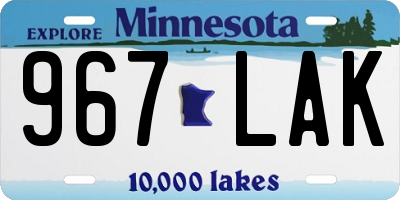 MN license plate 967LAK