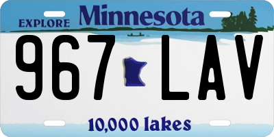 MN license plate 967LAV
