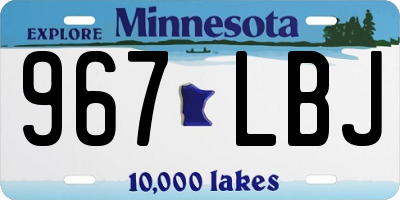 MN license plate 967LBJ