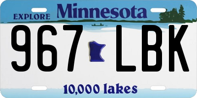 MN license plate 967LBK