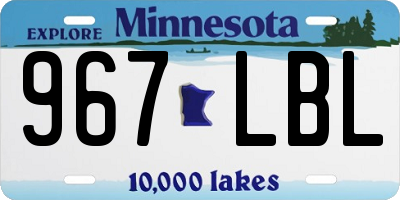 MN license plate 967LBL