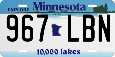 MN license plate 967LBN