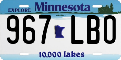 MN license plate 967LBO