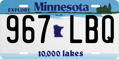 MN license plate 967LBQ
