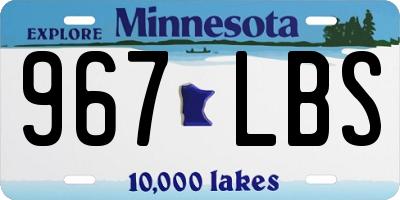 MN license plate 967LBS