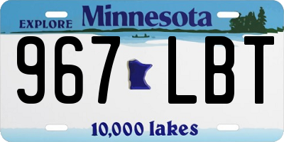 MN license plate 967LBT