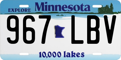 MN license plate 967LBV
