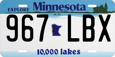 MN license plate 967LBX