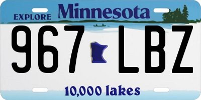 MN license plate 967LBZ