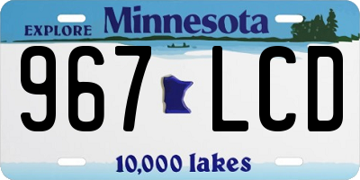 MN license plate 967LCD