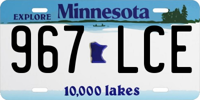 MN license plate 967LCE