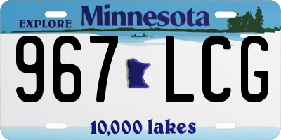 MN license plate 967LCG