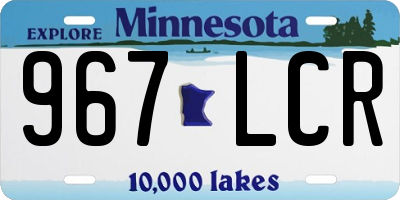 MN license plate 967LCR