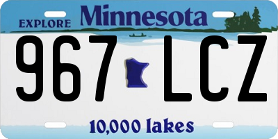 MN license plate 967LCZ