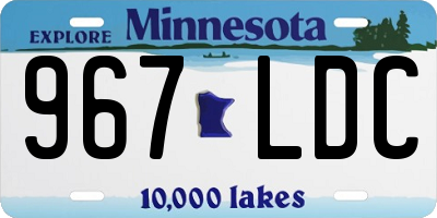 MN license plate 967LDC