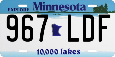 MN license plate 967LDF