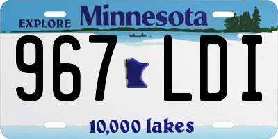 MN license plate 967LDI