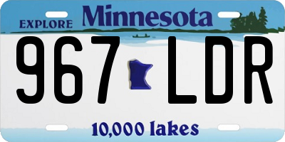 MN license plate 967LDR