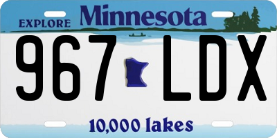 MN license plate 967LDX