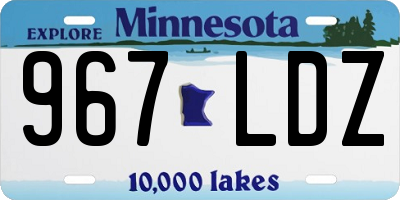 MN license plate 967LDZ