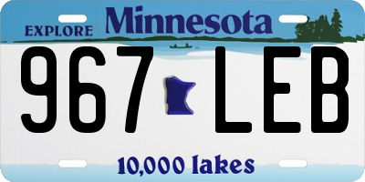 MN license plate 967LEB