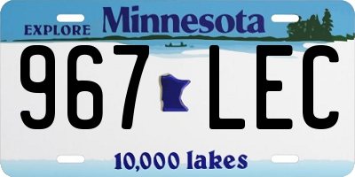 MN license plate 967LEC