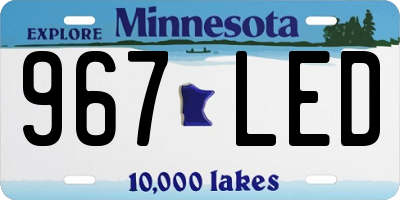 MN license plate 967LED