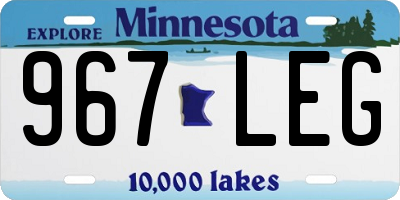 MN license plate 967LEG