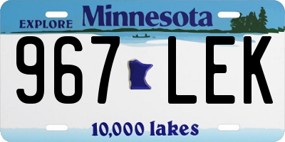 MN license plate 967LEK