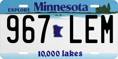 MN license plate 967LEM