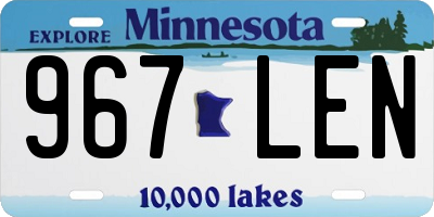 MN license plate 967LEN