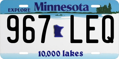 MN license plate 967LEQ