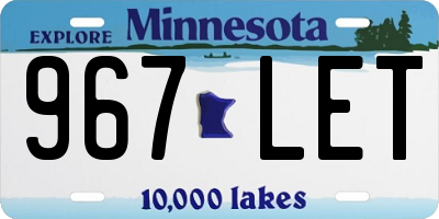 MN license plate 967LET