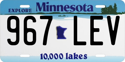 MN license plate 967LEV