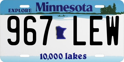 MN license plate 967LEW