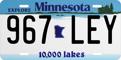 MN license plate 967LEY