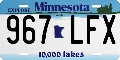 MN license plate 967LFX
