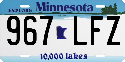 MN license plate 967LFZ