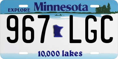 MN license plate 967LGC