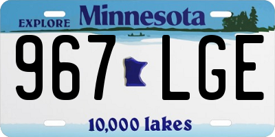 MN license plate 967LGE