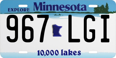 MN license plate 967LGI