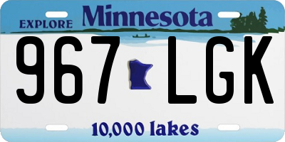 MN license plate 967LGK