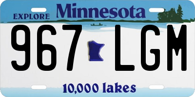 MN license plate 967LGM