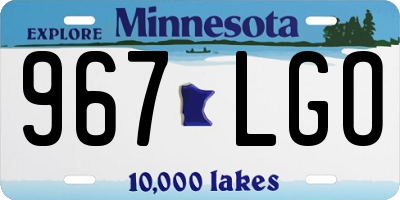 MN license plate 967LGO
