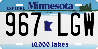 MN license plate 967LGW