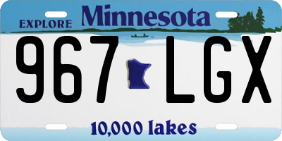 MN license plate 967LGX