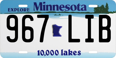 MN license plate 967LIB