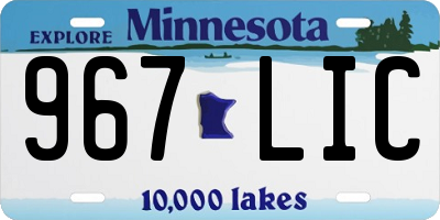 MN license plate 967LIC